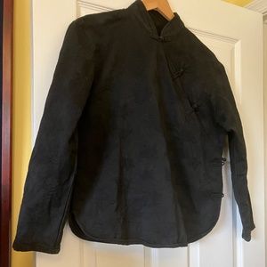 Traditional Chinese Cotton Jacket, Handmade, Black, jacquard fabric